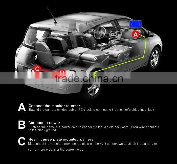 Car Backup Camera CMOS Wide Angle Rearview Camera Waterproof for PASSAT