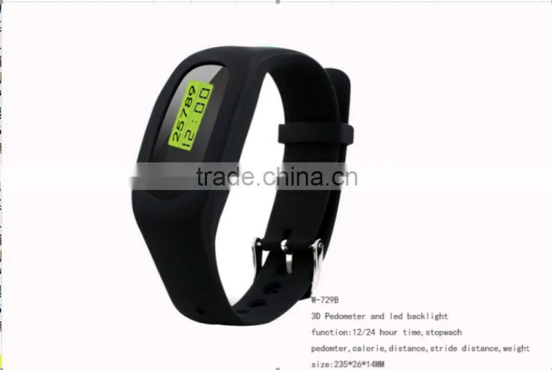 Multifunction 3D fitness wristband calorie stopwatch pedometer