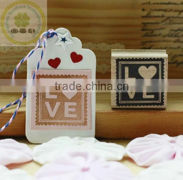 Custom animal logo wooden stamp block set