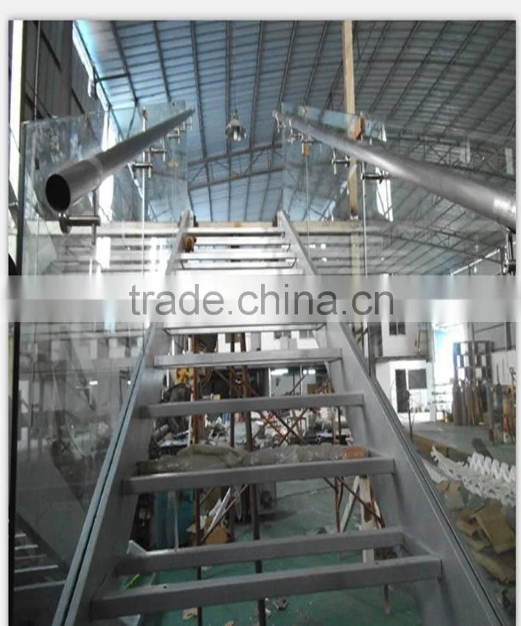 decorative modern indoor stainless steel glass stairs