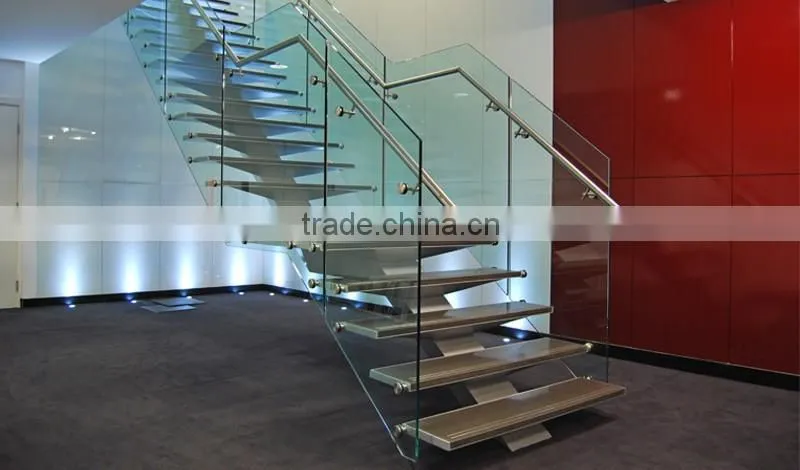 modern used metal glass wood loft stairs
