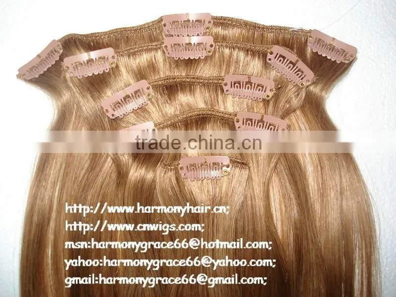 QUALITY REMY Mixed color clip on indian hair extensions