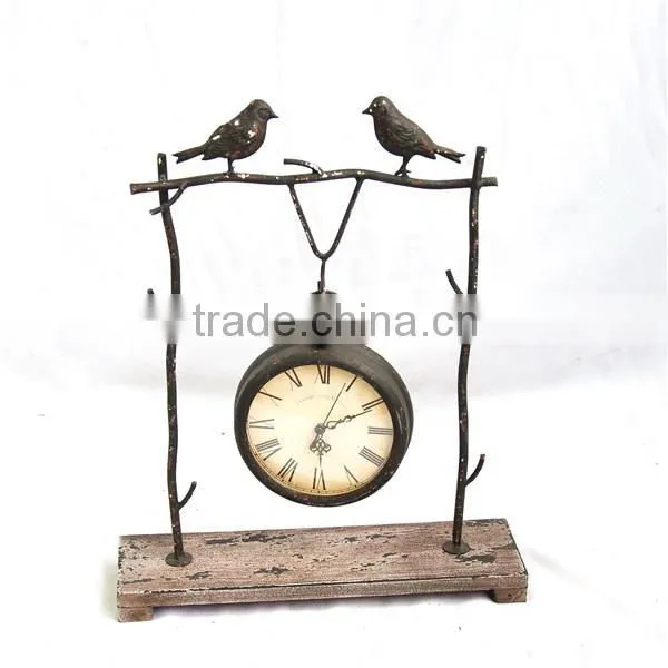Cottage chic metal decorative table clock