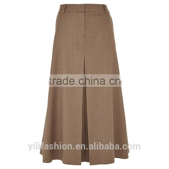 latest designs 2015 day-to-dinner staple Cognac Petite Flannel Skirt