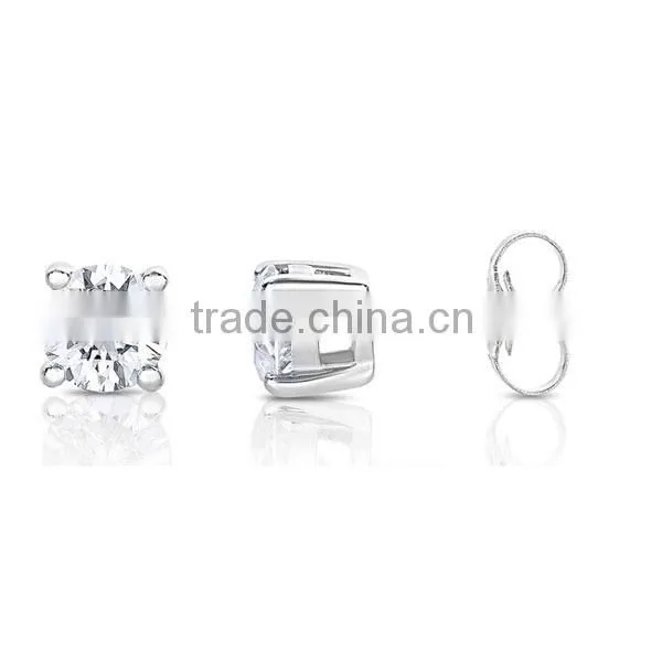 925 sterling silver earrings White Gold Diamond Stud Earrings for ladies earrings