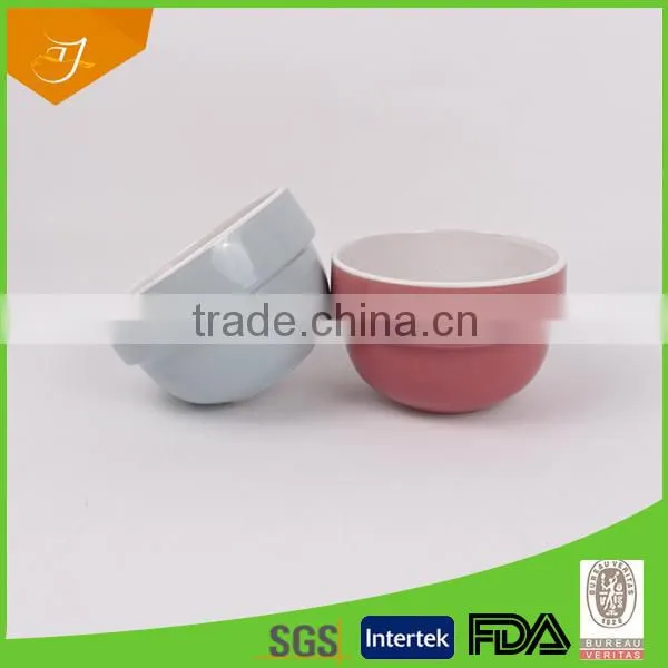 2 tone solid color stackable bowls