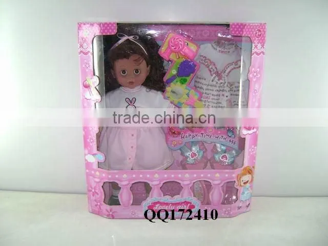 16inch lovely baby doll with IC-papa,mama,cry laugh