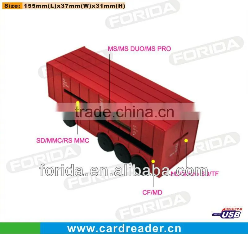 Truck style usb 2.0 hub combo card reader driver with usb cable
