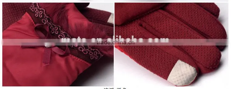 New Arrival Ladies's Ribbon Touch Screen Gloves With Multi Colors