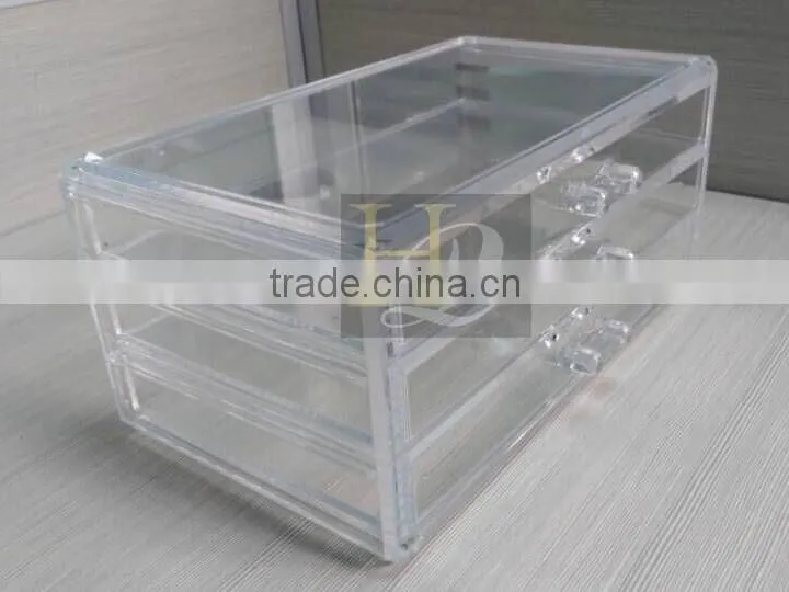 Clear cube acrylic storage 3 drawers clear acrylic makeup organizer