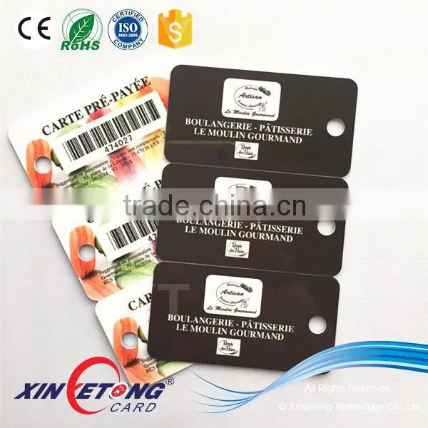 3-1 Die cut membership keychain card /barcode pvc card