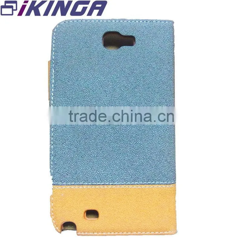 For samsung galaxy note 2 N7100 case,2013 new arrival open windows clip leather case for samsung galaxy note 2 factory supply