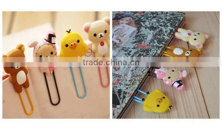 Colorful funny soft pvc clear plastic paper hanging paper clip