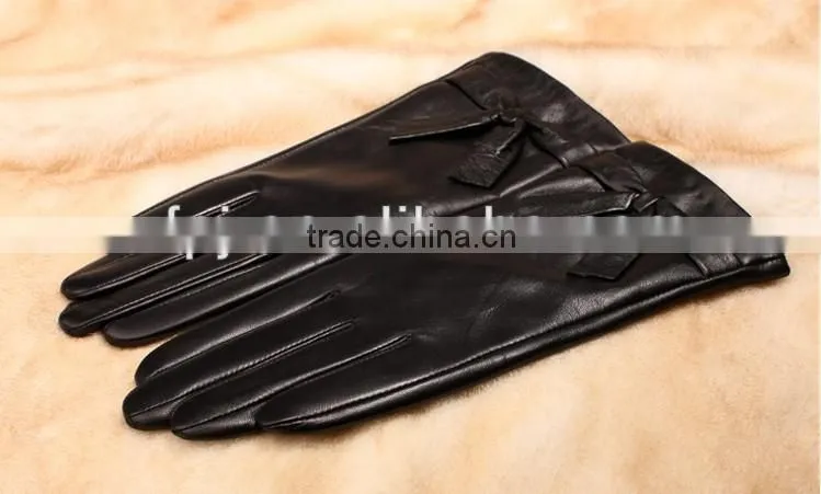 Conductive Fingertips Leather Touch Screen Gloves