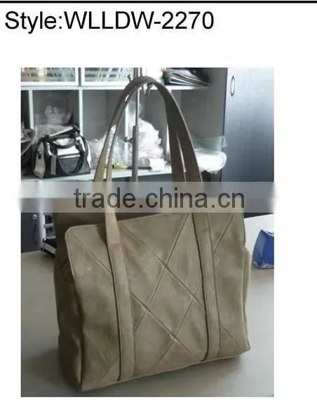 WLLDW-2270 2015 100% PU twill checked grey chic woman handbag