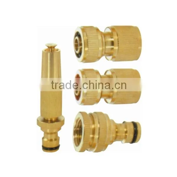 Solid Brass 2 Way Double Tap Adaptor with Individual On/Off Valves