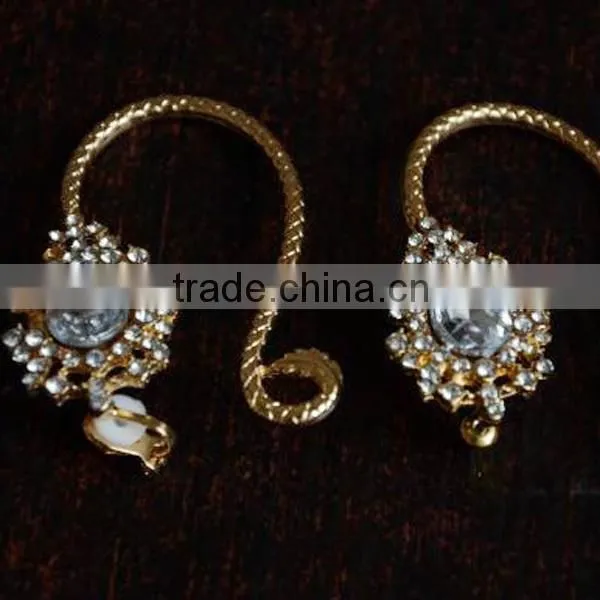 cheap ear cuff white diamond jewelry snake style ear clip