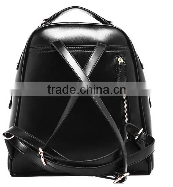 China cheap leather school backpack