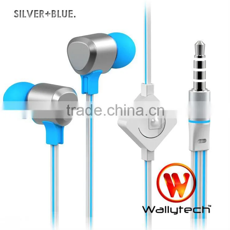 New Style 2013 Wallytech WHF-123 Metal Earphones For Samsung Galaxy S4