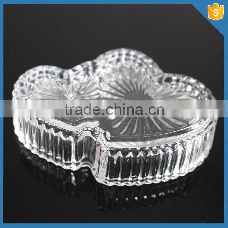 2016 hot selling decorative heart shape candy glass jar