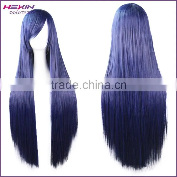 80cm Long Black Straight Beauty Cosplay Hair Wig