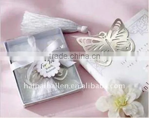 Stainless steel snowflake shaped bookmark with tassel for wedding