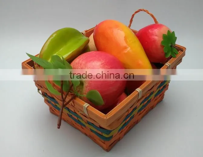 Colorful bamboo storage basket