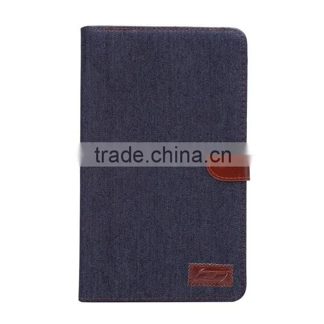 for Samsung Tab E 8.0, Classic design Jeans leather standcase, flip wallet leather case, PU leather tablet case