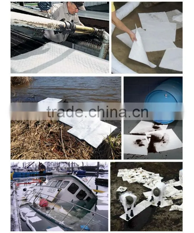 PP oil spill control mats