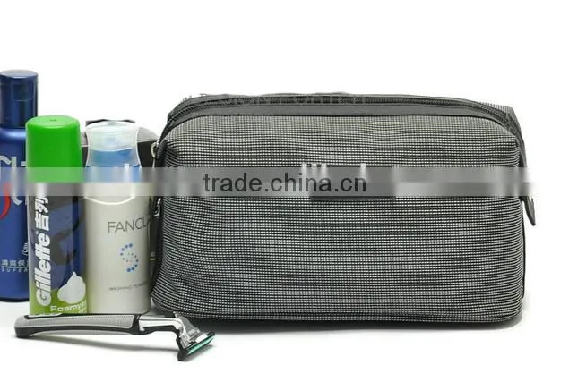 Elegant Small plaid Toiletry Bag Travel Organizer Cosmetic Bag for men women