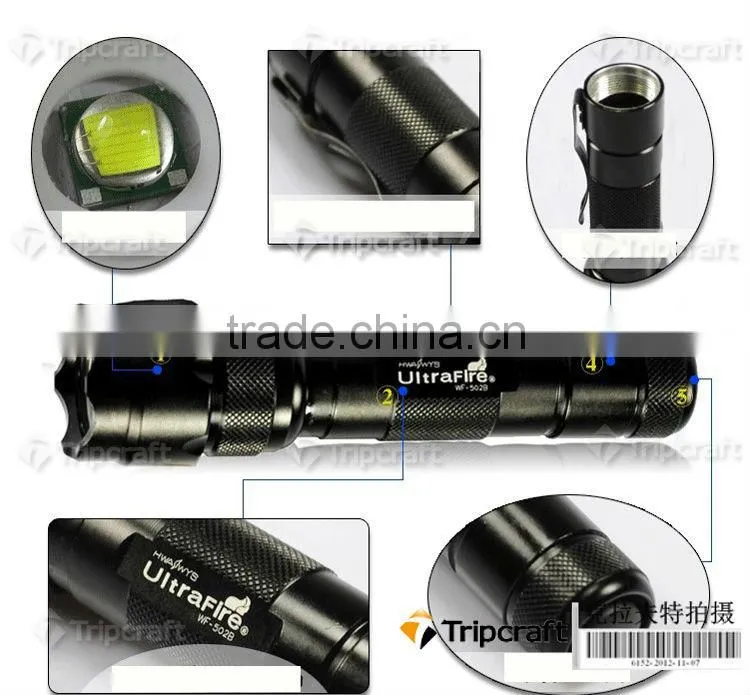 Ultrafire 502B XML T6 1000 Lumens 5-Mode Led Flashlight