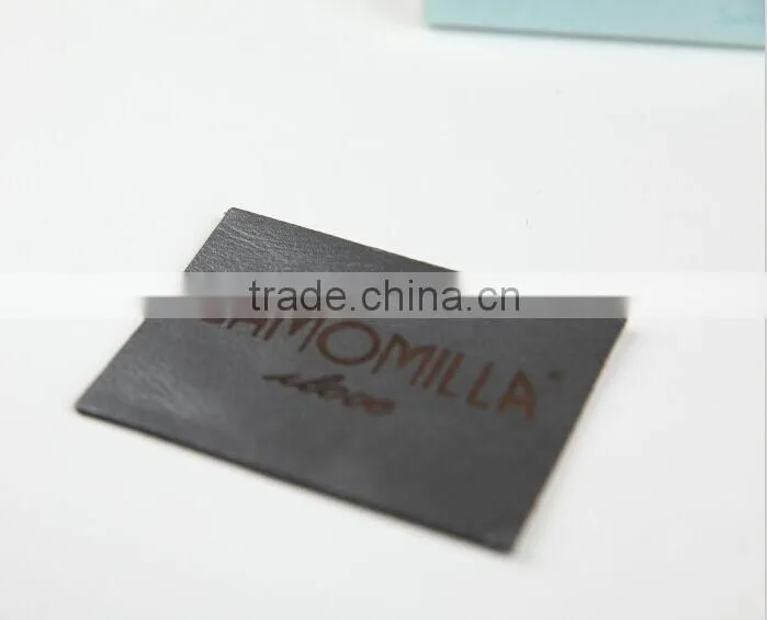 Custom own logo pu leather patch for cap hat
