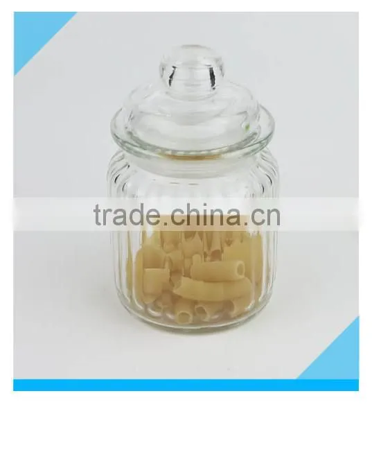 300ml Fancy Round Glass Candy Jar with Glass Lid