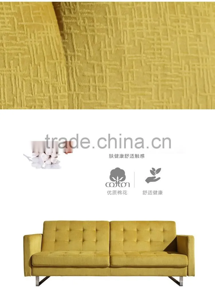 modern convertible simplistic linen futon bed, yellow