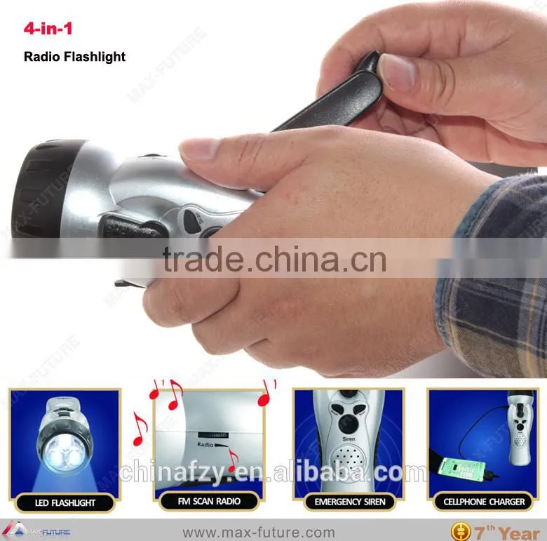 F-1718 4in1 Radio Flashlight,Emergency Cellphone Charger,FM Radio