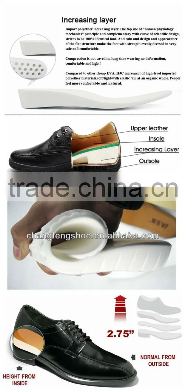 Nordic Style Wedding Dress Shoes Men / Elevator Height Increasing Shoes For Men / Loafers Shoes