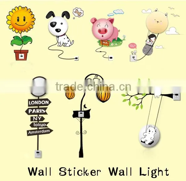 2014 hottest and new Design 3D Sunflower Wall Sticker Wall Light