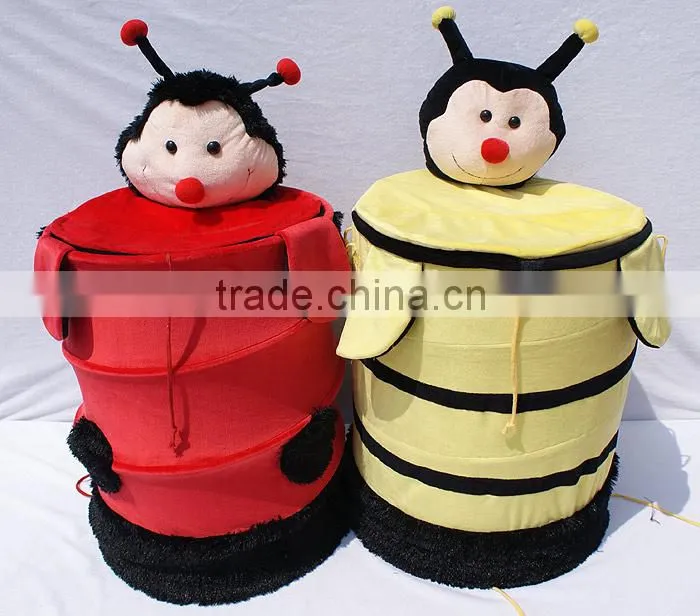 Folded and collapsible toy storage hamper