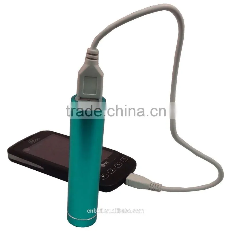 Portable tube cylinder shape mini power bank 2600mah