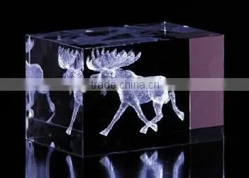 Artistic Factory Wholesale k9 crystal cube 3d Laser glass cube