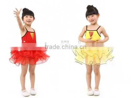 New Red Cute Mini Dress High Quality Kids Girls Dance Dress