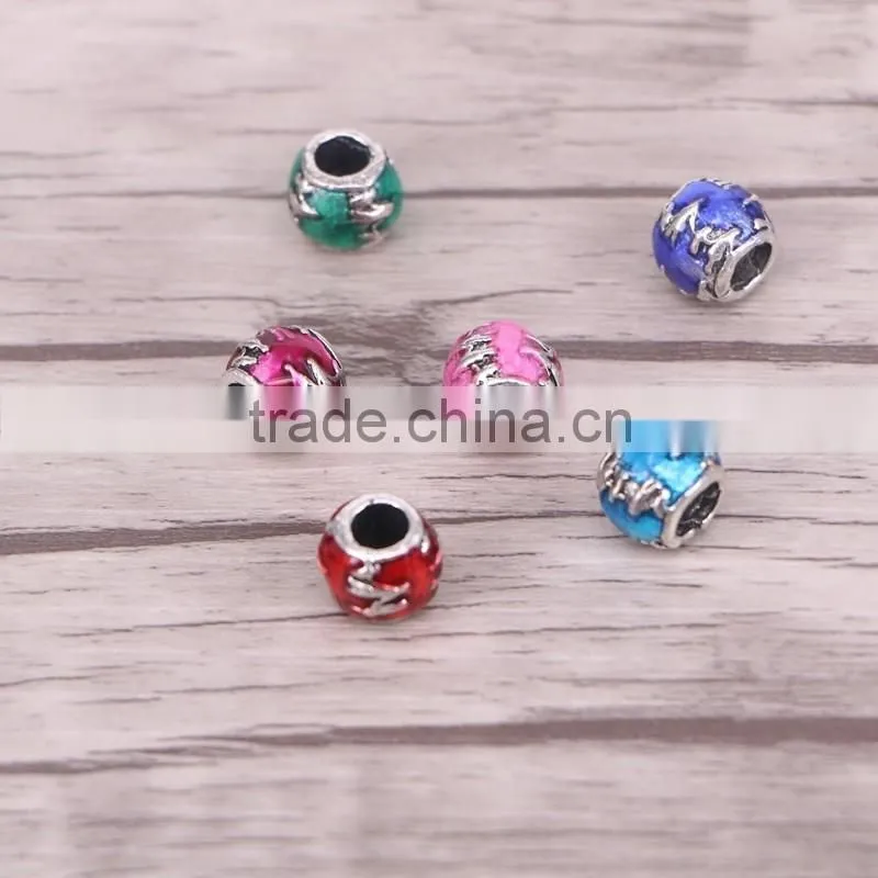 5.0mm Big Hole Charms Beads Enamel Jewelry Fits Charms Bracelets Necklace