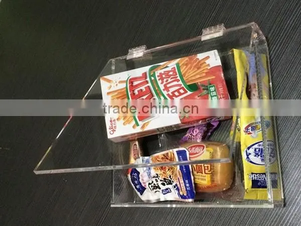 clear acrylic organizer box with lid hinges