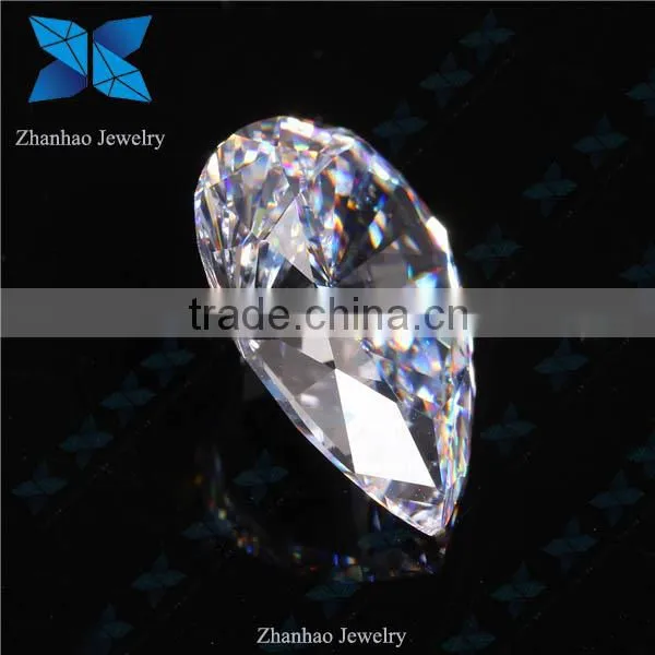 Wholesale loose white pear rough cz stones