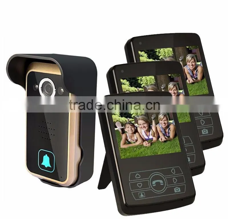 2.4GHz 3.5"screen Wireless Video Door Phone QL350 Intercom Camera Night Vision Doorbell Home Security 1v3