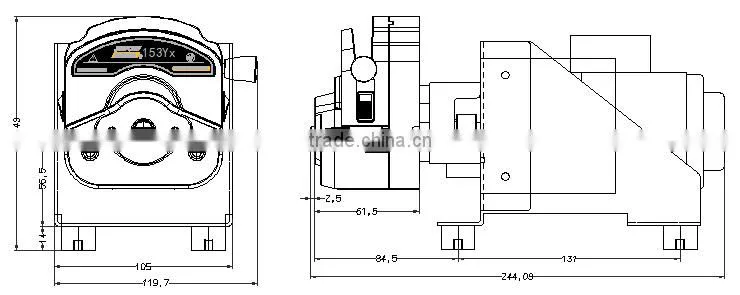Quick load OEM peristaltic pump 253Yx