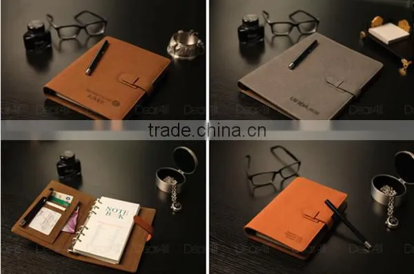 Loose Leaf Leather Journal Diary Notebook with Pen Holder and Card Holder