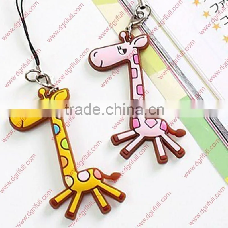 Lovely Giraffe shape silicone key chain