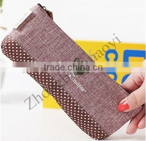 Lovely Canvas student Storage Zipper Pencil Case bag