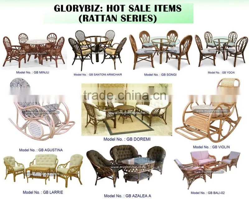 Classic Rattan Indoor Living Room Furniture Archair Design Sofa Set With Round Glass Top Coffee Table
